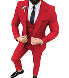 Slim Fit 3 Piece Suit Men Wedding Tuxedos Bridegroom Groomsmen Business Party Prom Blazer Jacket Pants Tie Vest | shoppresidential.com - Presidential Brand (R)