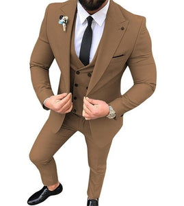 Slim Fit 3 Piece Suit Men Wedding Tuxedos Bridegroom Groomsmen Business Party Prom Blazer Jacket Pants Tie Vest | shoppresidential.com - Presidential Brand (R)