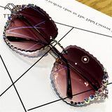Rimless Luxury Sunglasses Women Vintage Bling Sun Glasses Shades for Women Gafas De Sol Mujer Uv400 Gafas de sol - Presidential Brand (R)