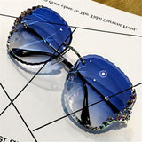 Rimless Luxury Sunglasses Women Vintage Bling Sun Glasses Shades for Women Gafas De Sol Mujer Uv400 Gafas de sol - Presidential Brand (R)