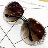 Rimless Luxury Sunglasses Women Vintage Bling Sun Glasses Shades for Women Gafas De Sol Mujer Uv400 Gafas de sol - Presidential Brand (R)