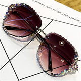 Rimless Luxury Sunglasses Women Vintage Bling Sun Glasses Shades for Women Gafas De Sol Mujer Uv400 Gafas de sol - Presidential Brand (R)