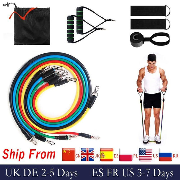17Pcs Resistance Bands Set Expander Exercise Fitness Rubber Band Stretch Training Home Gyms Workout - Presidential Brand (R)