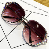 Rimless Luxury Sunglasses Women Vintage Bling Sun Glasses Shades for Women Gafas De Sol Mujer Uv400 Gafas de sol - Presidential Brand (R)