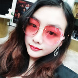 Rimless Luxury Sunglasses Women Vintage Bling Sun Glasses Shades for Women Gafas De Sol Mujer Uv400 Gafas de sol - Presidential Brand (R)