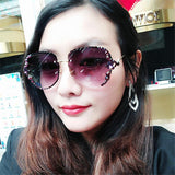 Rimless Luxury Sunglasses Women Vintage Bling Sun Glasses Shades for Women Gafas De Sol Mujer Uv400 Gafas de sol - Presidential Brand (R)