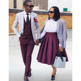 Men's Suit 3 Pieces Slim Fit Luxury Blazer Groom Tuxedo Jacket Pants Vest Set - Presidential Brand (R)