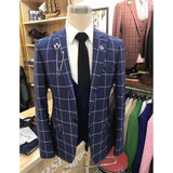Men's Suit 3 Pieces Slim Fit Luxury Blazer Groom Tuxedo Jacket Pants Vest Set - Presidential Brand (R)