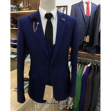 Men's Suit 3 Pieces Slim Fit Luxury Blazer Groom Tuxedo Jacket Pants Vest Set - Presidential Brand (R)