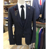 Men's Suit 3 Pieces Slim Fit Luxury Blazer Groom Tuxedo Jacket Pants Vest Set - Presidential Brand (R)
