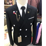 Men's Suit 3 Pieces Slim Fit Luxury Blazer Groom Tuxedo Jacket Pants Vest Set - Presidential Brand (R)