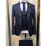Men's Suit 3 Pieces Slim Fit Luxury Blazer Groom Tuxedo Jacket Pants Vest Set - Presidential Brand (R)