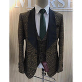 Men's Suit 3 Pieces Slim Fit Luxury Blazer Groom Tuxedo Jacket Pants Vest Set - Presidential Brand (R)