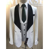 Men's Suit 3 Pieces Slim Fit Luxury Blazer Groom Tuxedo Jacket Pants Vest Set - Presidential Brand (R)