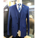 Men's Suit 3 Pieces Slim Fit Luxury Blazer Groom Tuxedo Jacket Pants Vest Set - Presidential Brand (R)