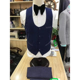 Men's Suit 3 Pieces Slim Fit Luxury Blazer Groom Tuxedo Jacket Pants Vest Set - Presidential Brand (R)