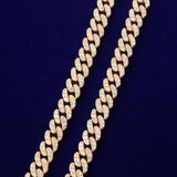 10mm Gold Miami Cuban Link Necklace Bling AAAA Zircon Charm Men's Hip Hop Chain Women Jewelry - Presidential Brand (R)