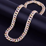 12mm Mixed Color Cuban Necklace Copper Material CZ Link 16-28inch - Presidential Brand (R)