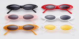 Small Oval Vintage Sunglasses Women Cat Eye Brand Design Retro Skinny Cateye Frame Tiny Sun Glasses Shades - Presidential Brand (R)
