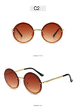 Vintage Fashion Round Sunglasses Women 2019 Luxury Brand Design Retro Rimless Frame Sun Glasses Lady Female Shades NO Chain - Presidential Brand (R)
