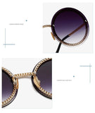 Vintage Fashion Round Sunglasses Women 2019 Luxury Brand Design Retro Rimless Frame Sun Glasses Lady Female Shades NO Chain - Presidential Brand (R)