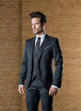 Tuxedo Three Pieces Business Suit Jacket Pants Vest Mens Wedding Suits Peaked Lapel Slim Fit Grooms - Presidential Brand (R)