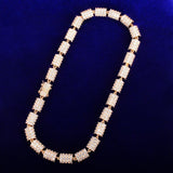 Solid 10mm Cylindrical Shape Necklace Choker Gold Color Hip Hop Link Bling Full Cubic Zirconia Men's Rock Street Jewelry - Presidential Brand (R)