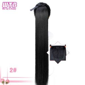 Ponytail Hairpieces WTB Long Silky Straight Drawstring Clip In Hair Tail False Hair 80cm Hair Extensions - Presidential Brand (R)