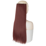 MERISI HAIR 5 Clips Synthetic Hair Long Straight Clip In Hair Extensions False Hair Black Hair Pieces for Women - Presidential Brand (R)