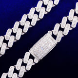 20MM Baguette Cuban Bracelet Chain Trendy Link Bling Zirconia Copper Rock Jewelry - Presidential Brand (R)
