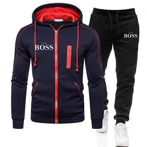 Boss Set Zipper Hoodie Pant Two Pieces Casual Tracksuit Sportswear Sweat Suit - Presidential Brand (R)