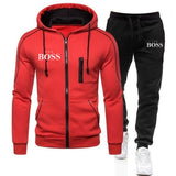 Boss Set Zipper Hoodie Pant Two Pieces Casual Tracksuit Sportswear Sweat Suit - Presidential Brand (R)
