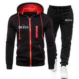 Boss Set Zipper Hoodie Pant Two Pieces Casual Tracksuit Sportswear Sweat Suit - Presidential Brand (R)