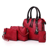 4pcs Woman Bag Set Purse and Handbag Four-Piece Shoulder Bag Tote Messenger Tote - Presidential Brand (R)