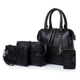4pcs Woman Bag Set Purse and Handbag Four-Piece Shoulder Bag Tote Messenger Tote - Presidential Brand (R)