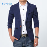 Luxury Men Blazer Brand High Quality Cotton Slim Fit Men Suit Terno Masculino Men LOVZON - Presidential Brand (R)
