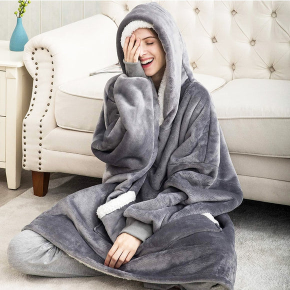 Plus Size Nightwear Oversized Hoodies Sweatshirts Lingerie Sets Women Sleepwear Pajamas for Women Fleece TV Blanket Hoodies - Presidential Brand (R)