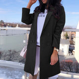 VICABO Candy Color Women Blazar Coats Lapel Full Sleeve Eleagnt Ladies Outwears Mid Long Double Breasted Oversize Mujer Chaqueta - Presidential Brand (R)