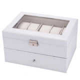 Watch Box 2 Layer 20 Slots Display Storage Case Organizer Holder Lockable with Glass Top Suit for Hairpin Cuff Link Brooches Etc - Presidential Brand (R)