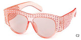 Luxury Sunglasses Ladies Crystal Rhinestone Big Frame UV400 Vintage Oversized Sun Glasses For Women Shades - Presidential Brand (R)