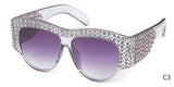 Luxury Sunglasses Ladies Crystal Rhinestone Big Frame UV400 Vintage Oversized Sun Glasses For Women Shades - Presidential Brand (R)