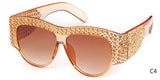 Luxury Sunglasses Ladies Crystal Rhinestone Big Frame UV400 Vintage Oversized Sun Glasses For Women Shades - Presidential Brand (R)