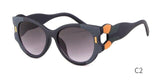 Big Frame Cat Eye Sunglasses Hollow Out Leg Sun Glasses Gradient Lens Shades 90S - Presidential Brand (R)