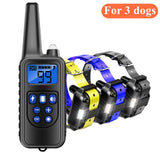 800m Dog Training Collar Dog Training Device IP7 Waterproof Pet Remote Control Rechargeable dog collar for 3 dogs at same time