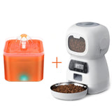 Automatic Dog And Cat Feeder 3.5 Liters Dry Food Dispenser Plus 2L Water Feeder