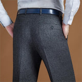 Suit Pant Loose Wool Men Suit Pants Classic Straight Formal Dress Business - Presidential Brand (R)