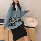 Womens Cardigan with Leopard Print - Presidential Brand (R)